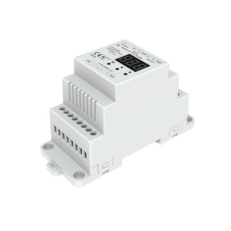 Nutbro DMX512 to 4CH 0-10V Decoder 0-10V LED Dimmer DMX512 Signal to 0-10V Signal RGB/RGBW Controller 4 Channel Dimmer 5-24V - Image 1